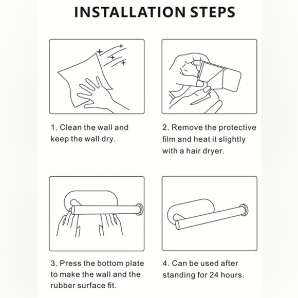 NIB Stainless Steel Toilet Paper Holder / No Punch /Easy 3M Stick Decor Bathroom - Picture 13 of 15